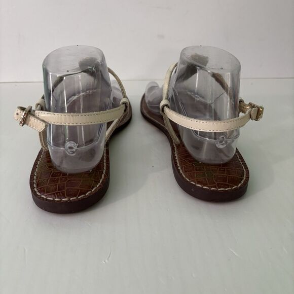 Sam Edelman Gigi Sandals Women's Size 8.5 W, 38.5 EU White Leather Thong Strappy - Picture 4 of 8